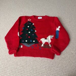 Vintage Windcrest Hand Knit Pullover Holiday Christmas Sweater Women Size Small